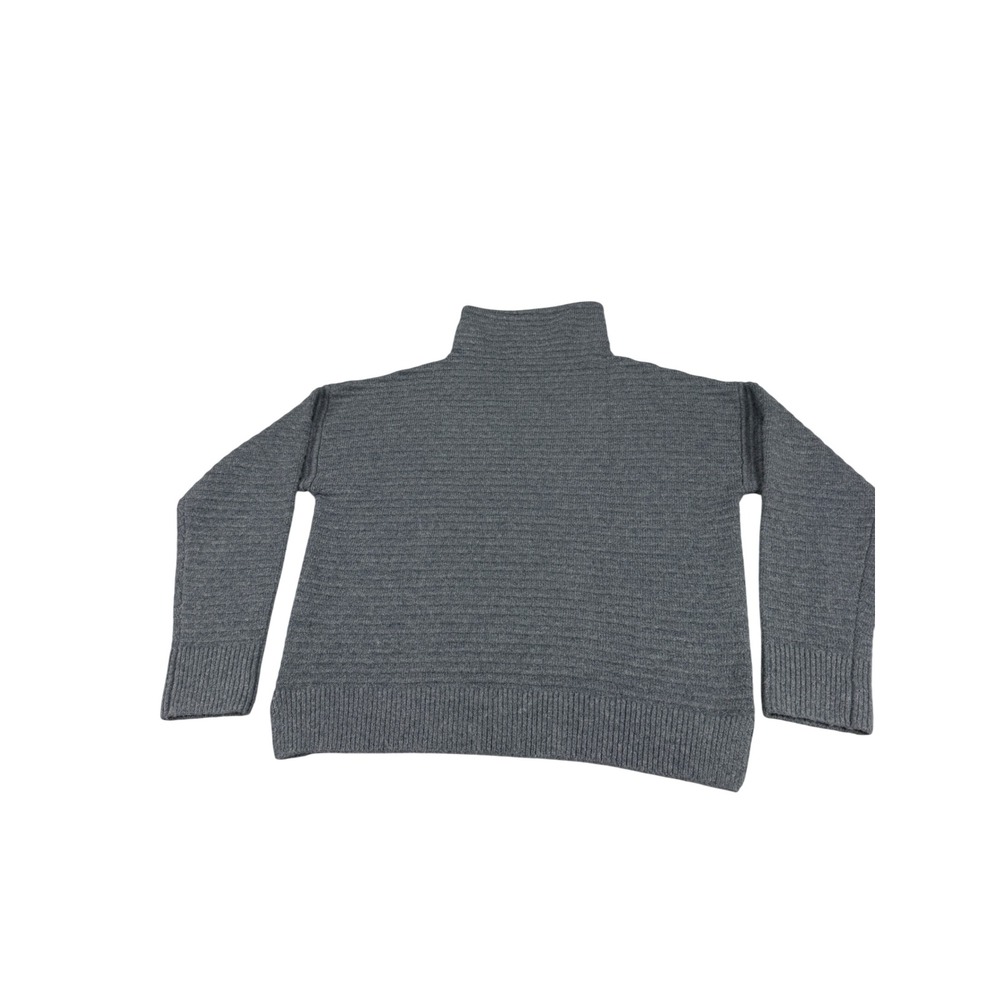 Madewell Womens Gray Ribbed Turtleneck Wool Blend Boxy Knit Sweater Size M
